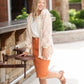 Ivory + Peach Knit Sweater Cardigan - FINAL SALE Tops