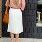 Ivory Pleated Stretch Waist Midi Skirt - FINAL SALE Skirts