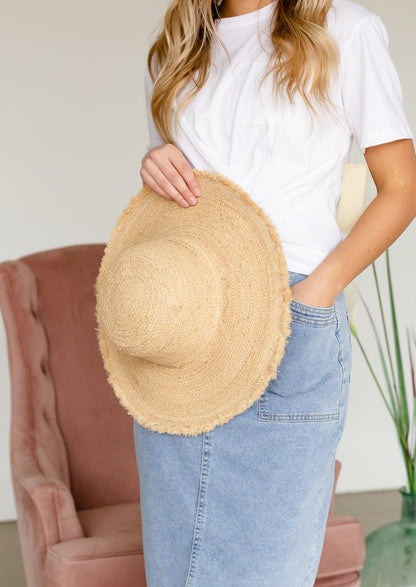 Ivory Straw Braided Sun Hat Accessories
