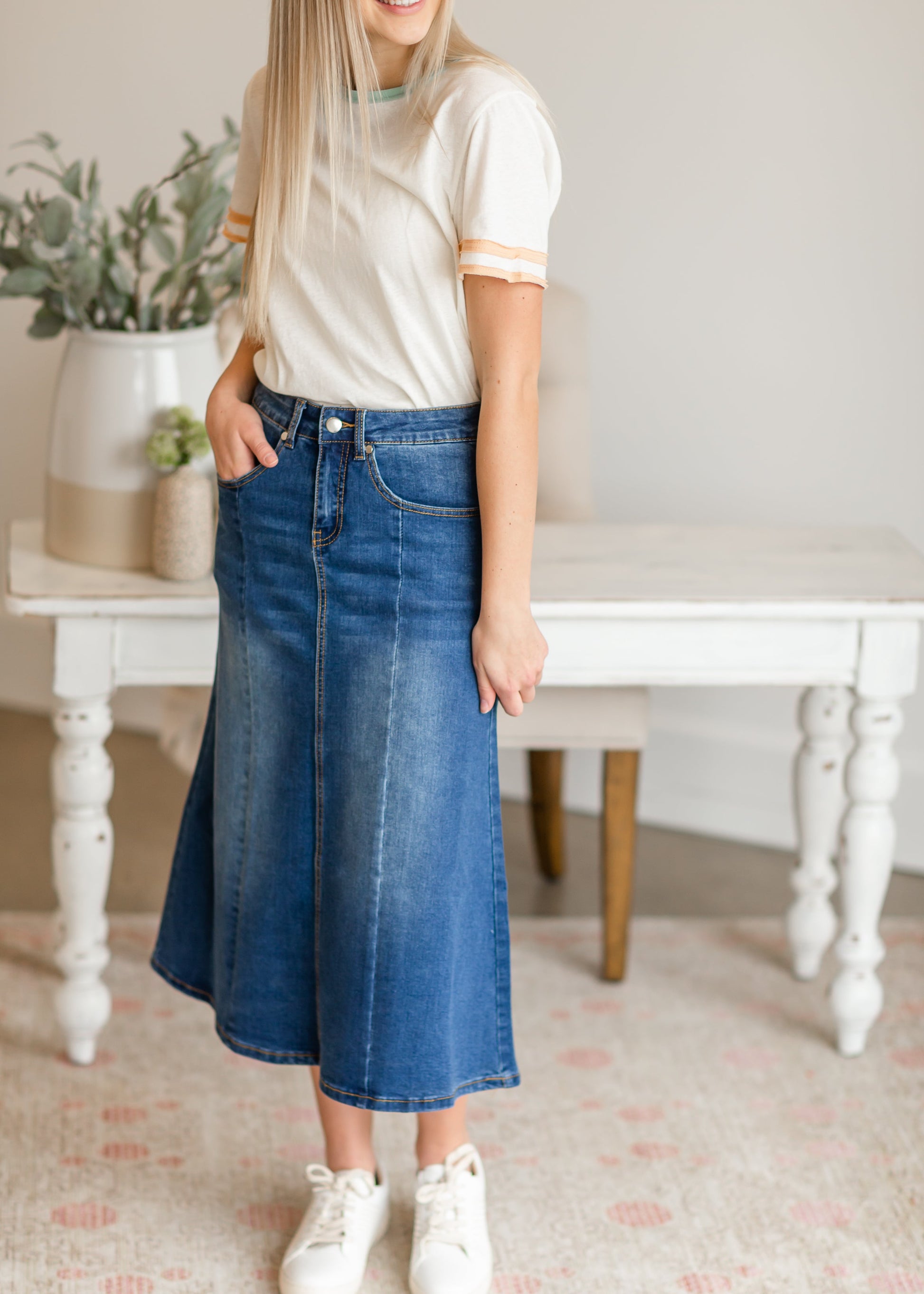 Ivory Striped Sleeve Knit Tee - FINAL SALE Tops