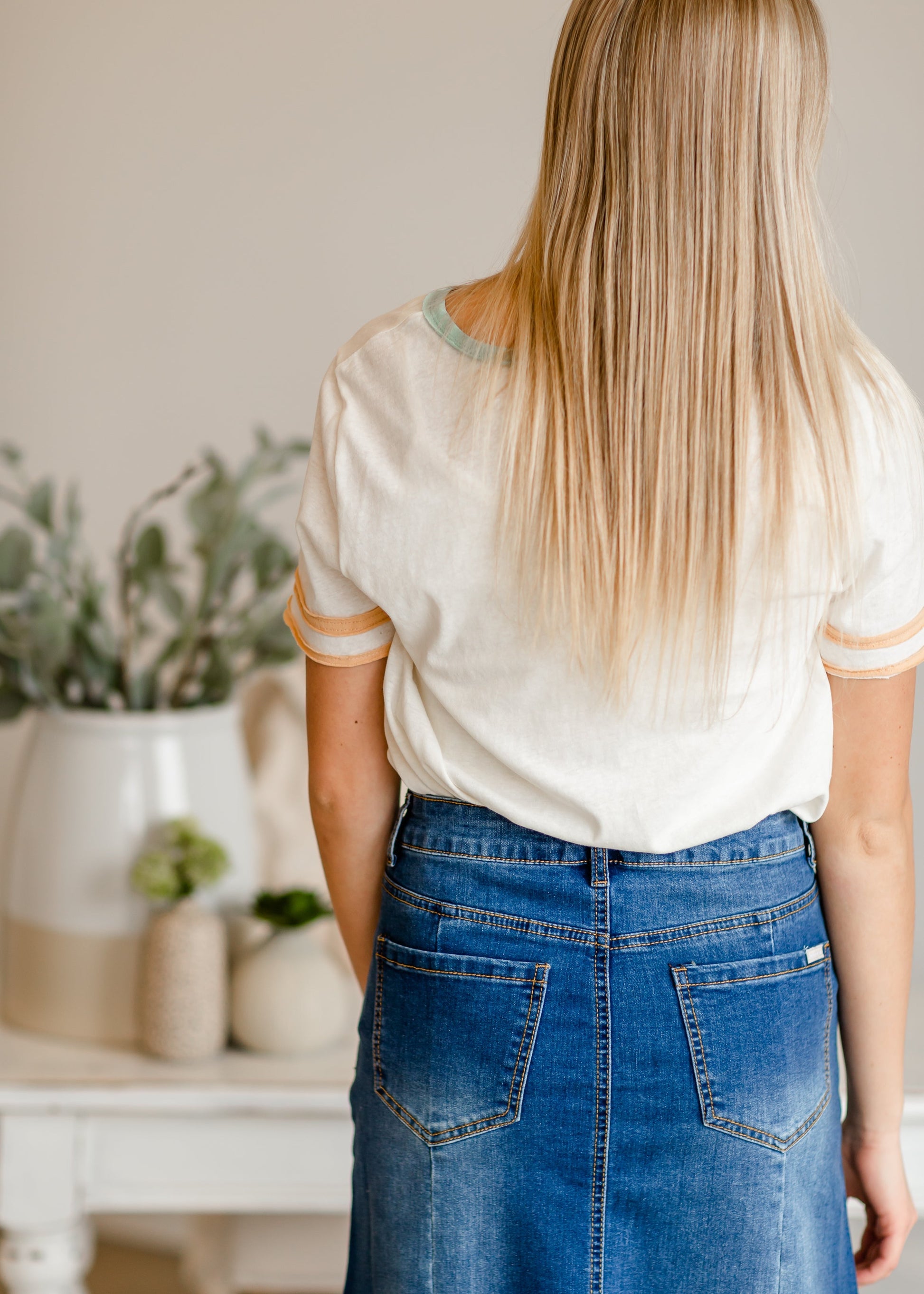 Ivory Striped Sleeve Knit Tee - FINAL SALE Tops