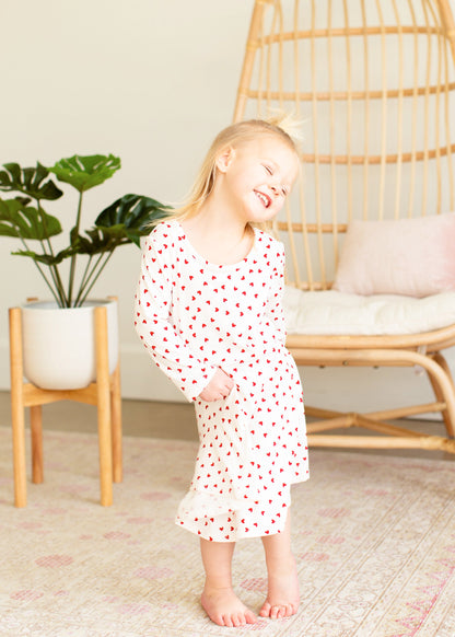 Ivory Sweet Heart Midi Dress - FINAL SALE Girls