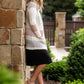 Ivory Textured Colorblock Cardigan Tops