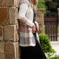 Ivory Textured Colorblock Cardigan Tops