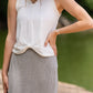 Ivory Triblend Front knot Tank Top - FINAL SALE Tops