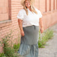 Ivory V-Neck Puff Sleeve Top Tops Hayden