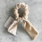 Ivory Velvet Bow Scrunchie Accessories
