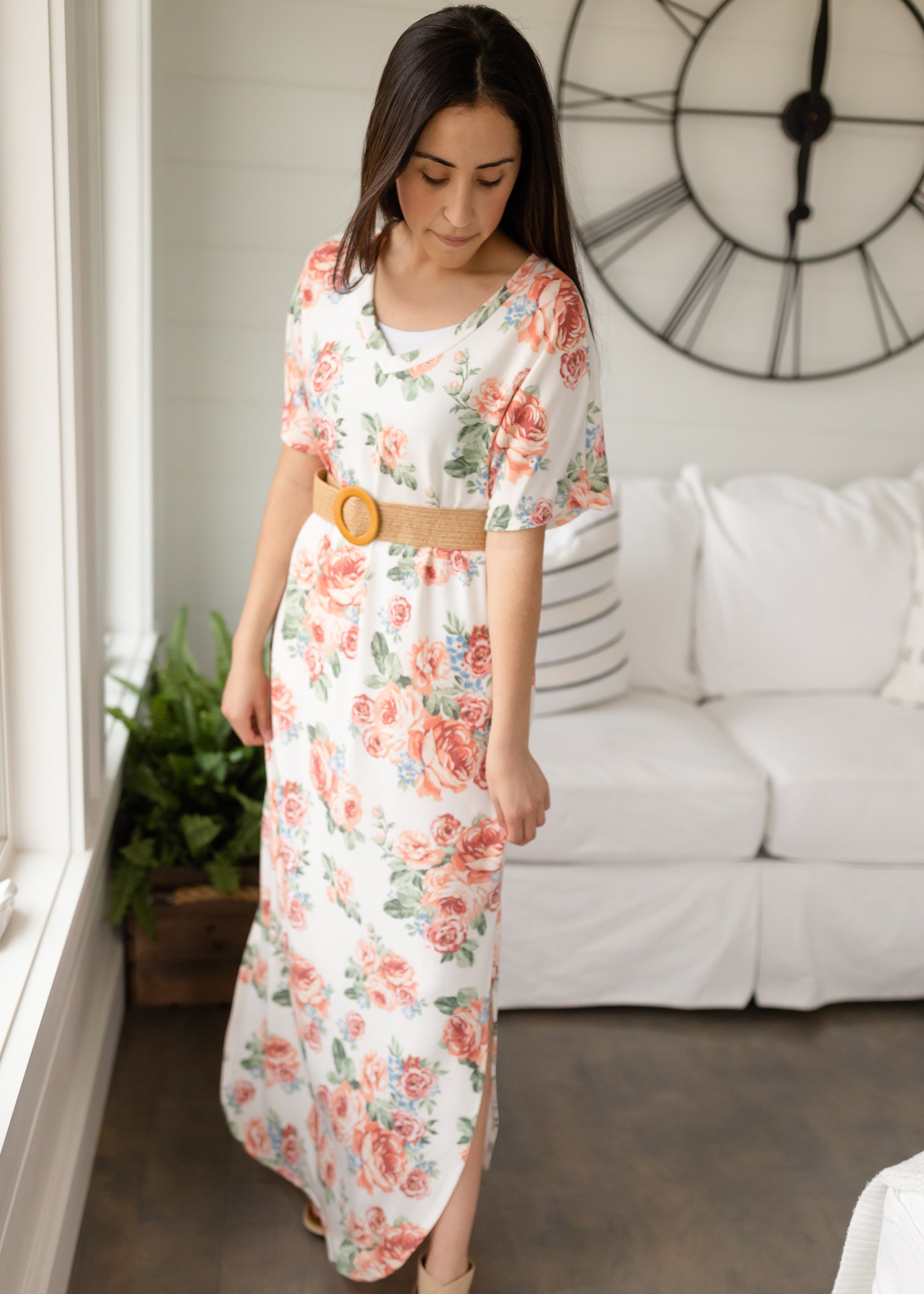 Ivory Vintage Floral Maxi Dress - FINAL SALE Dresses