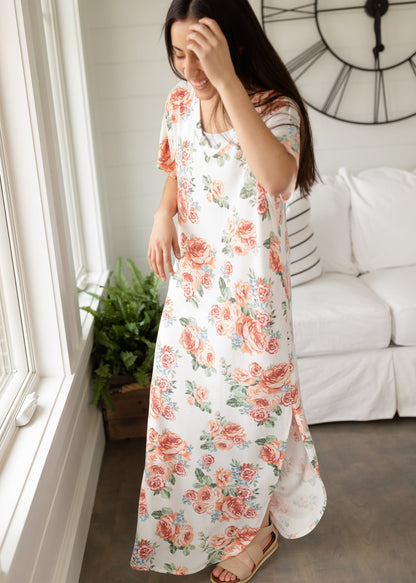 Ivory Vintage Floral Maxi Dress - FINAL SALE Dresses