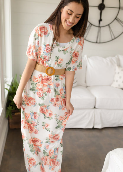 Ivory Vintage Floral Maxi Dress - FINAL SALE Dresses
