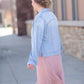 Jackie Light Wash Denim Jean Jacket Tops Thread & Supply