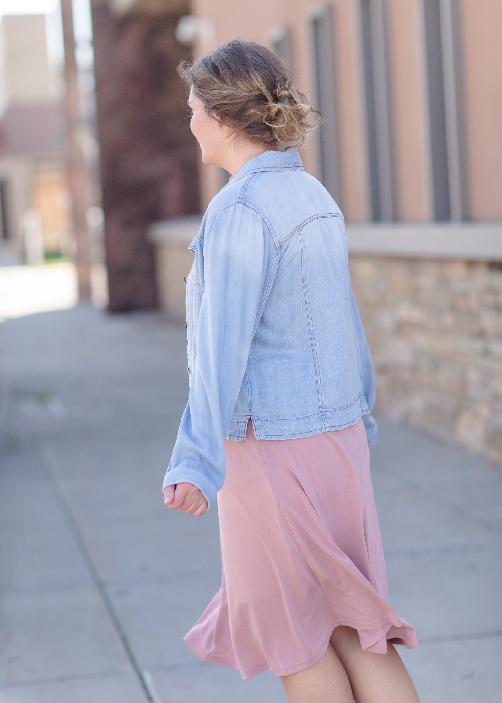 Pink Denim Jeans Skirt And Jacket Blush Pink Skirt Denim Jacket