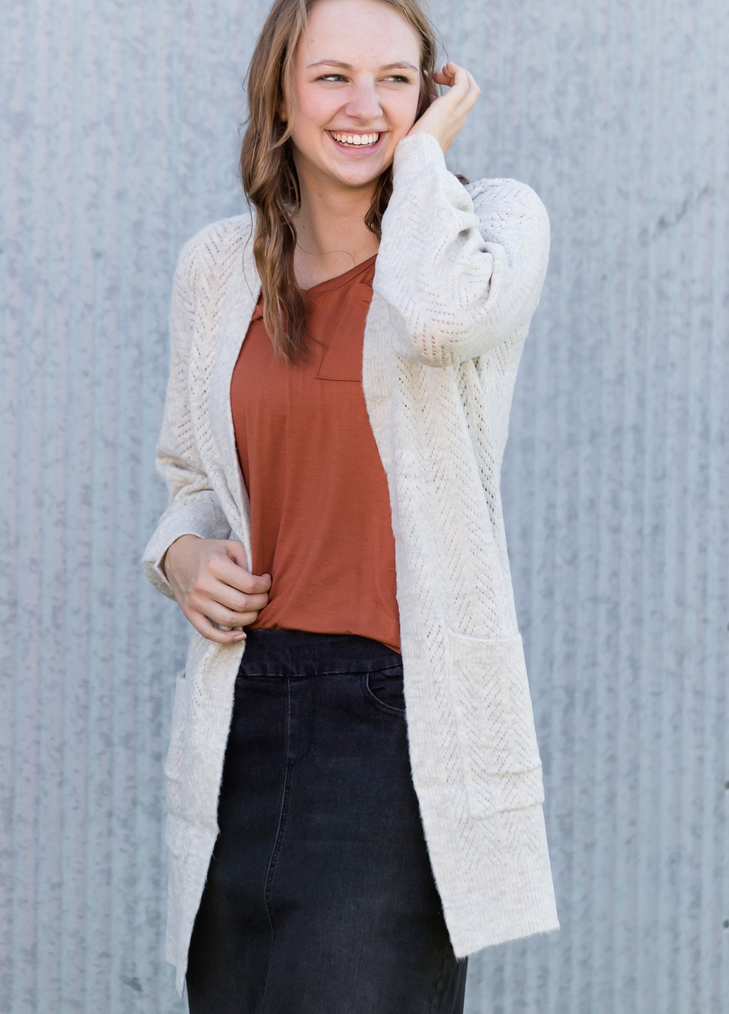 Jacquard Knit Open Front Cardigan - FINAL SALE Layering Essentials