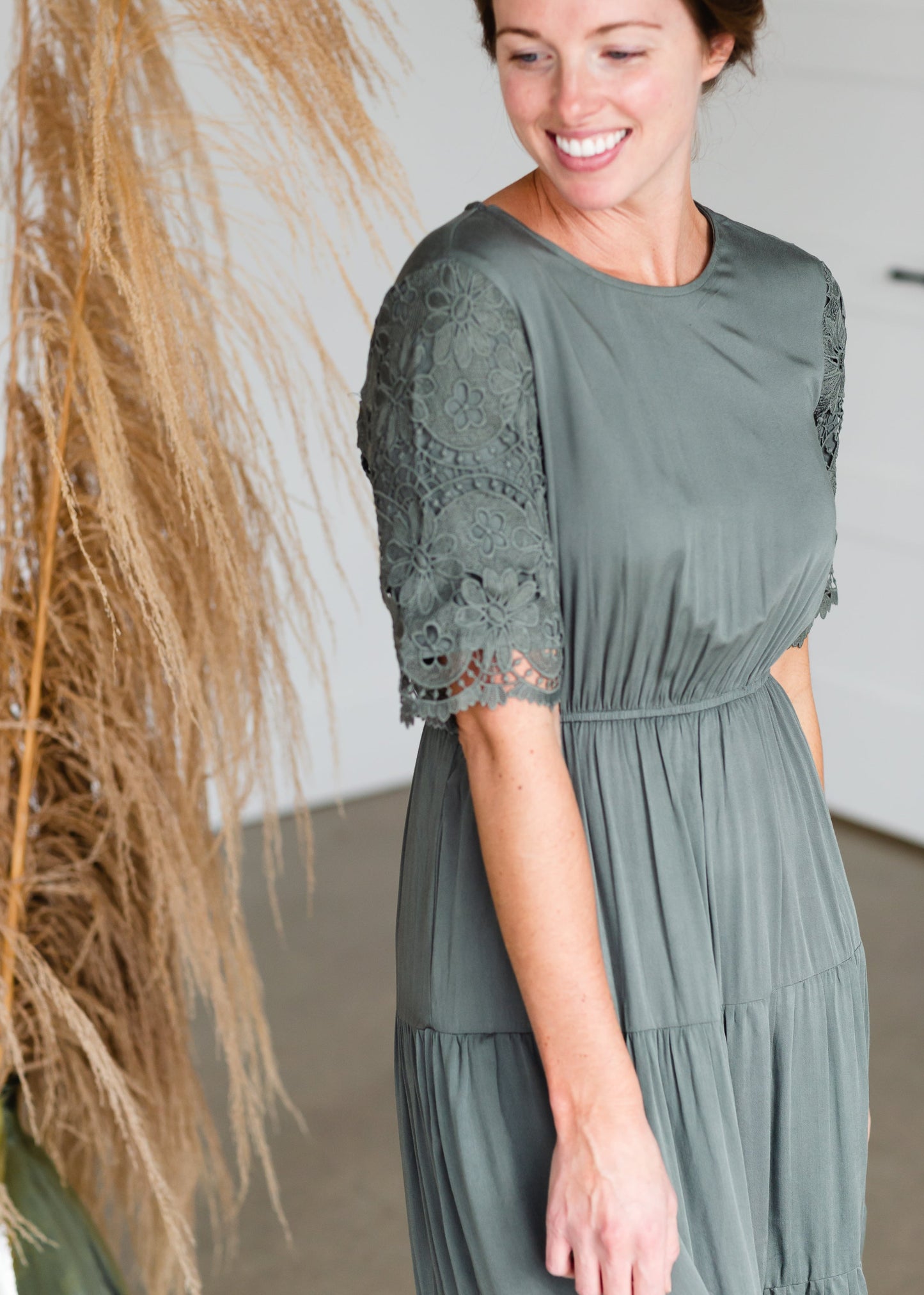 Jade Lace Sleeve Tiered Midi Dress - FINAL SALE Dresses