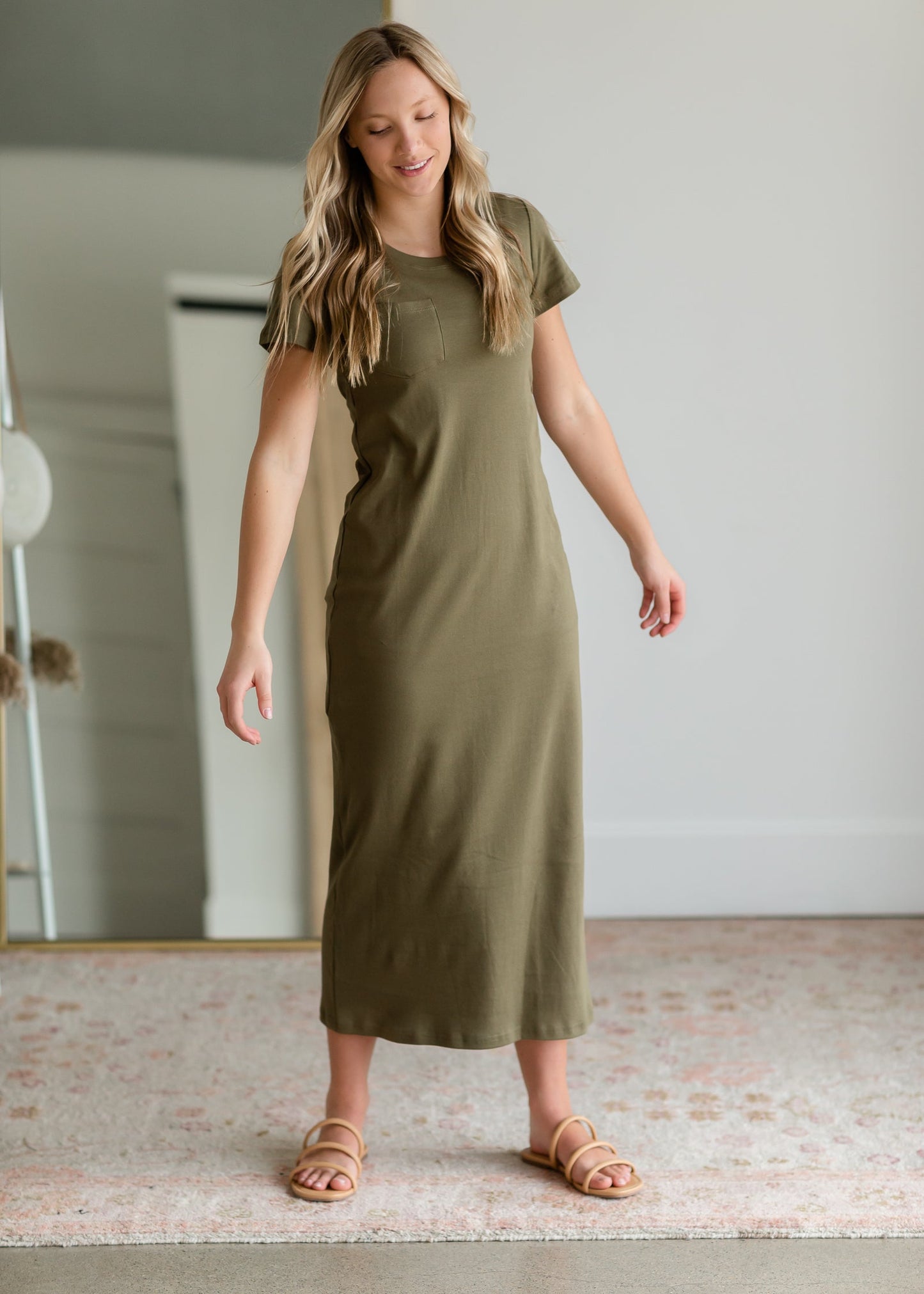Jane T-Shirt Maxi Dress Dresses Inherit Co.  Olive / XS