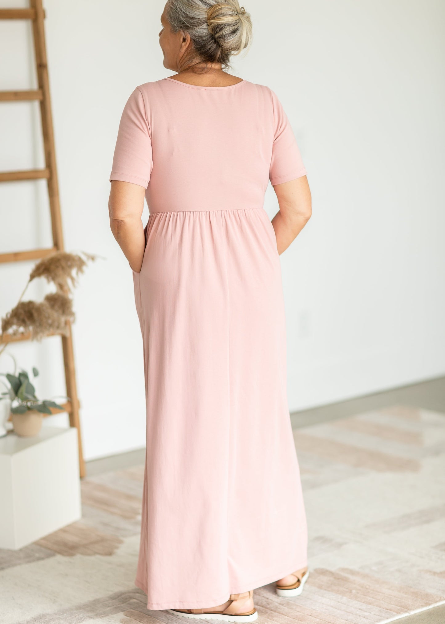 Jasmine Blush Short Sleeve Maxi Dress Dresses