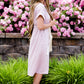 Lilac pocket and tie waist midi dress 