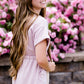 Lilac pocket and tie waist midi dress 