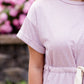 Lilac pocket and tie waist midi dress 