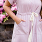 Lilac pocket and tie waist midi dress 