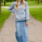 Jessa Vintage Wash Button Front Long Denim Skirt Skirts