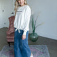 Jessa Vintage Wash Button Front Long Denim Skirt Skirts Inherit