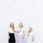 little girls modest purple, mint or black denim midi skirt