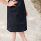 little girls modest purple, mint or black denim midi skirt