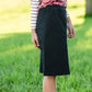 Joey Black Stretch Waist Girls Midi Skirt - FINAL SALE Skirts