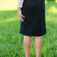 Joey Black Stretch Waist Girls Midi Skirt - FINAL SALE Skirts