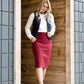 Joey Burgandy Stretch Waist Midi Skirt - FINAL SALE Skirts