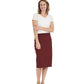 Joey Burgandy Stretch Waist Midi Skirt - FINAL SALE Skirts