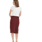 Joey Burgandy Stretch Waist Midi Skirt - FINAL SALE Skirts