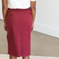 Joey Burgandy Stretch Waist Midi Skirt - FINAL SALE Skirts