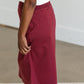 Joey Burgandy Stretch Waist Midi Skirt - FINAL SALE Skirts