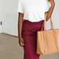 Joey Burgandy Stretch Waist Midi Skirt - FINAL SALE Skirts
