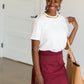 Joey Burgandy Stretch Waist Midi Skirt - FINAL SALE Skirts