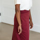 Joey Burgandy Stretch Waist Midi Skirt - FINAL SALE Skirts