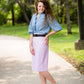 Joey Lavender Stretch Waist Midi Skirt - FINAL SALE Skirts