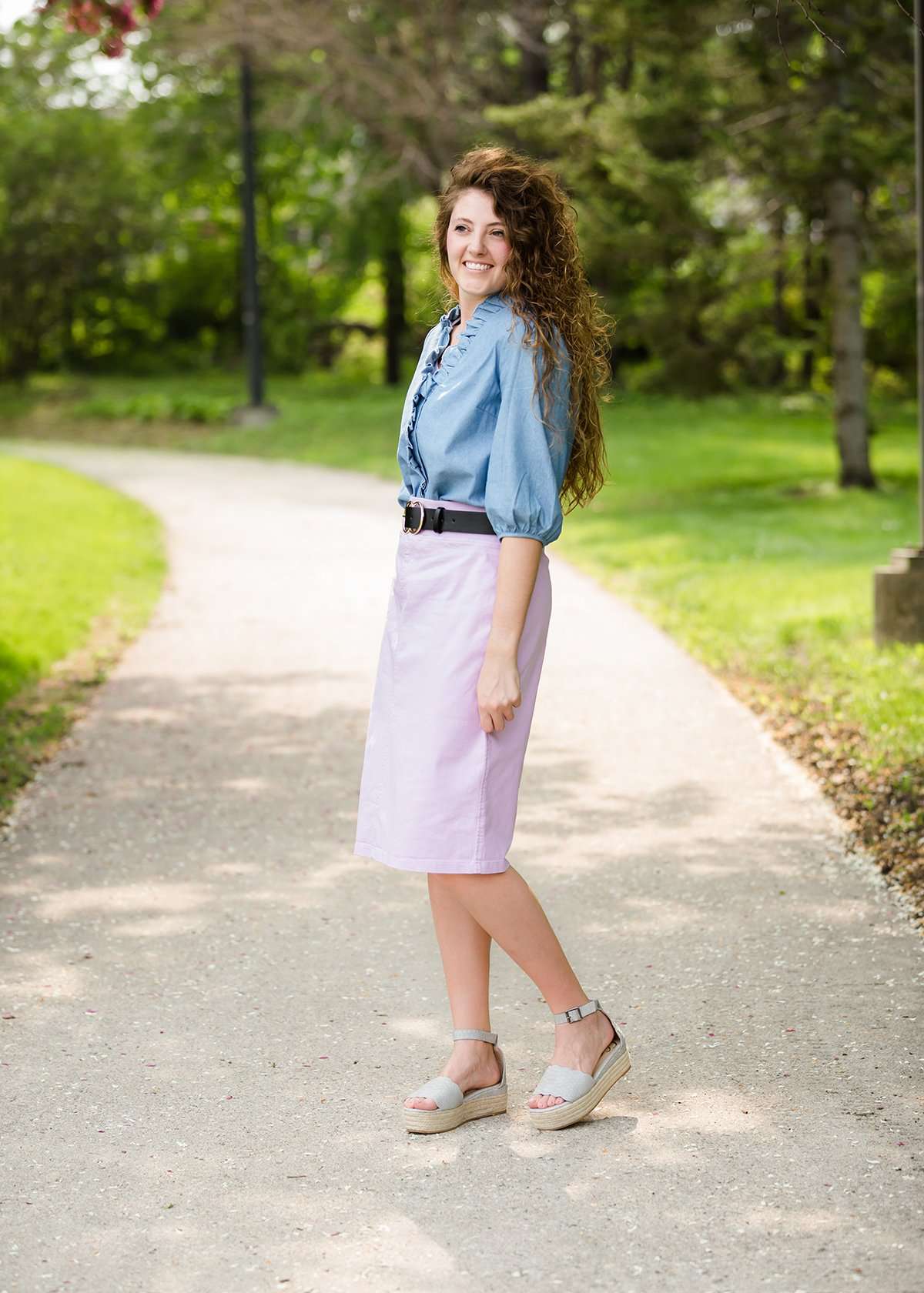 Joey Lavender Stretch Waist Midi Skirt - FINAL SALE Skirts XS