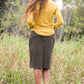 Joey Olive Stretch Waist Midi Skirt - FINAL SALE Skirts