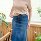 Josie Vintage Wash Button Front Midi Skirt Skirts Inherit