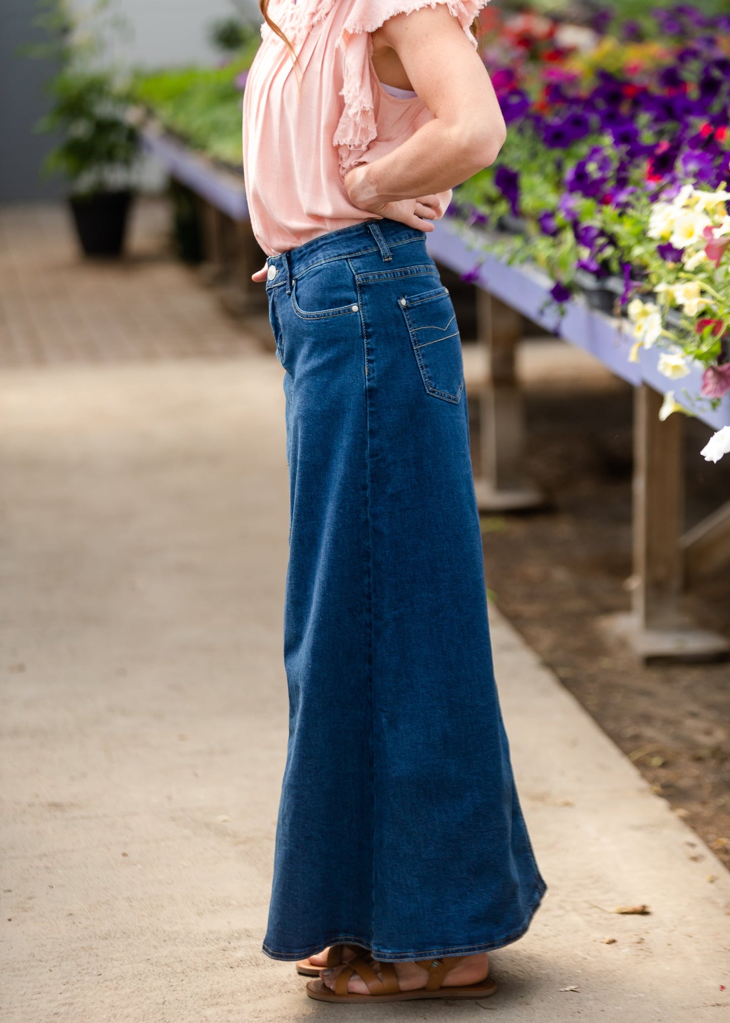 Joy A-Line Long Denim Jean Skirt - FINAL SALE Skirts