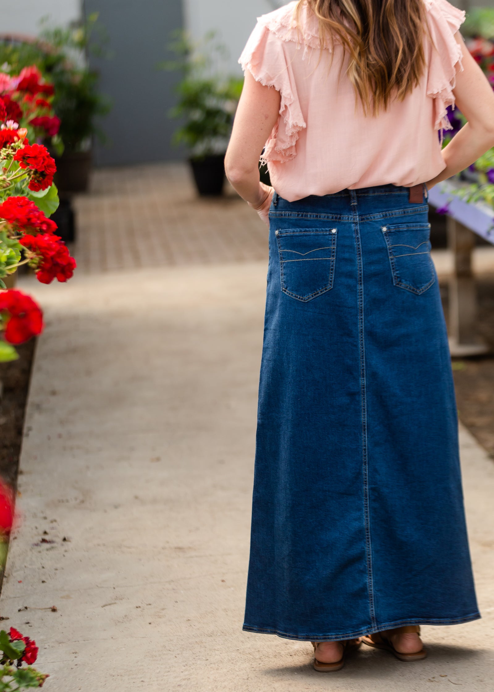 Joy A-Line Long Denim Jean Skirt - FINAL SALE Skirts