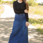 Joy A-Line Long Denim Skirt Skirts