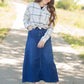 Joy A-Line Long Denim Skirt Skirts
