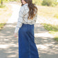 Joy A-Line Long Denim Skirt Skirts