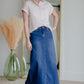 Joy A-Line Long Denim Skirt Skirts Inherit Co.