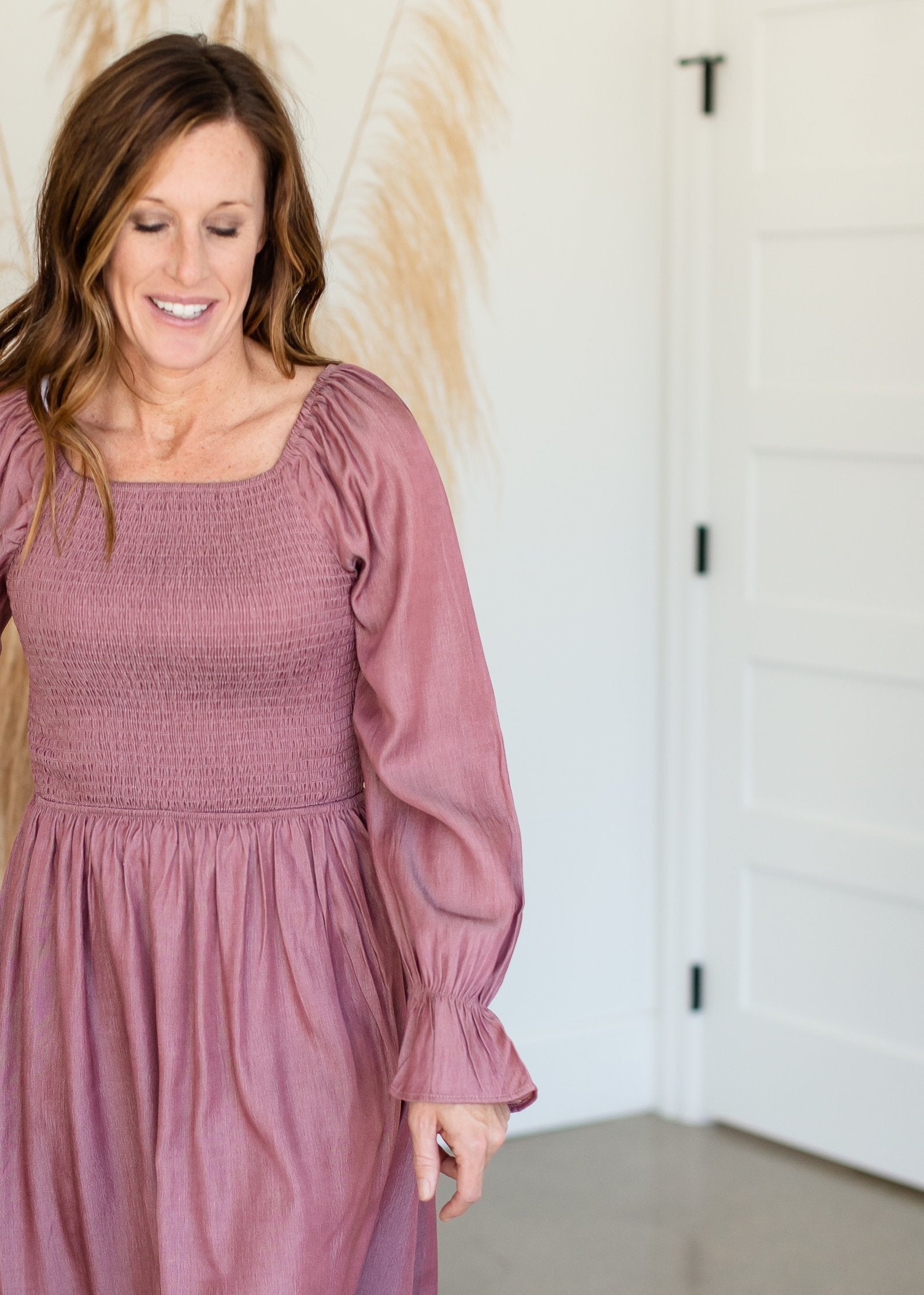 Juliet Mauve Bell Sleeve Midi Dress Dresses Mikarose
