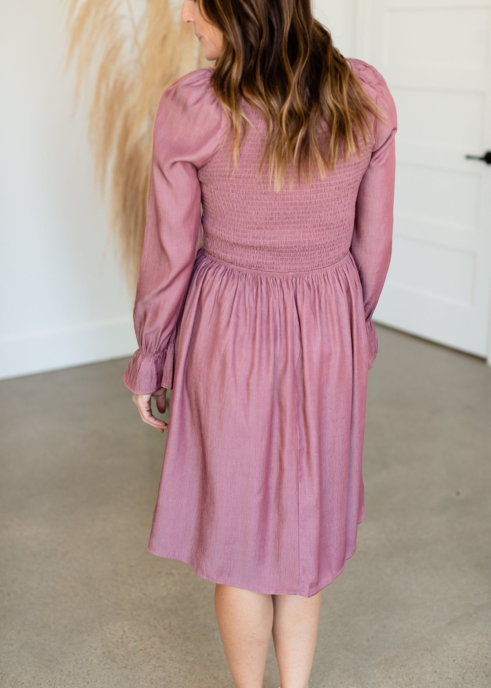Juliet Mauve Bell Sleeve Midi Dress-FINAL SALE Dresses Mikarose